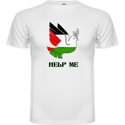 T-shirt Tourterelle palestine + help me tm-800-9405