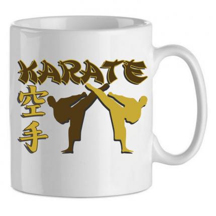 Mug blanc ceramique karate silhouette 4 G3904 droite