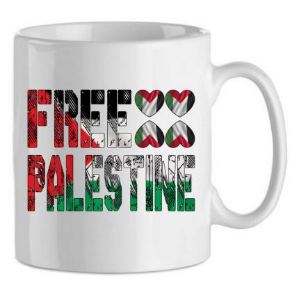 Chope Mug enfant free palestine au 4 coeurs m-800d-893 droit