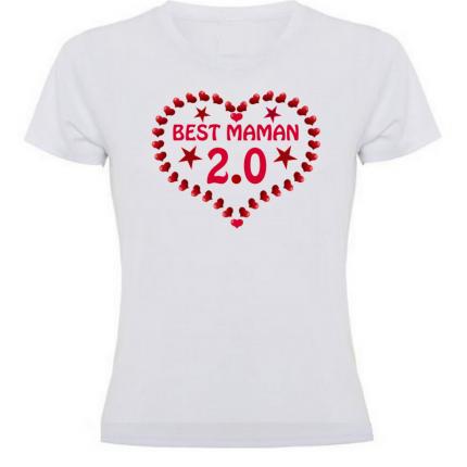 tee shirt femme fetes des meres Best maman 2.0