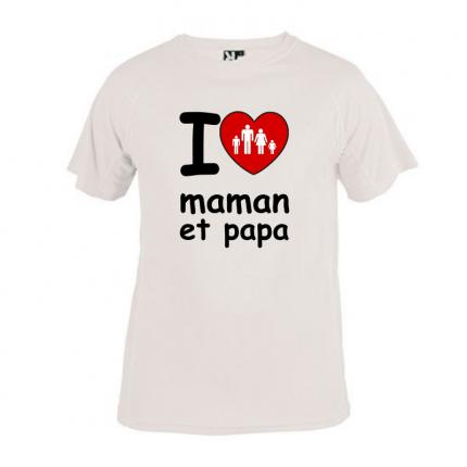 t-shirt enfant - I love papa et maman tee anti maruage pour tous