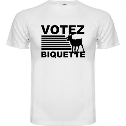 Votez BIQUETTE ou votez blanc le t-shirt contestataire anti election