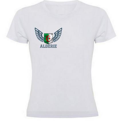 tee shirt femme couronne de laurier + embleme couleur algerie tf-800-p3849