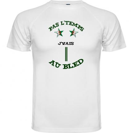 t-shirt blanc pas l temps j vais au bled tm-800-t4885