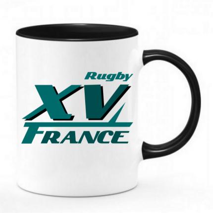 CHOPE MUG bicolor noir et blanc RUGBY VX FRANCE - MUG TASSE imprimé rugby