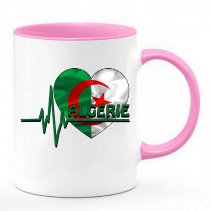 Mug  Battement de Coeur Algérie  Tasse bicolore rose & blanc