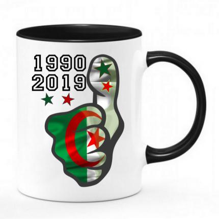 MUG bicolor noir & blanc Algérie CAN 2019 POUCE LEVER VICTOIRE 2019