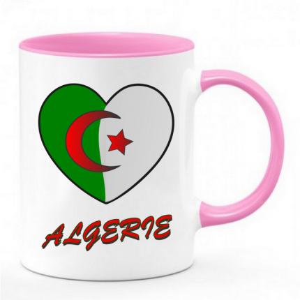 Mug chope coeur d algérie 2 m-800-829 droite rose & blanc