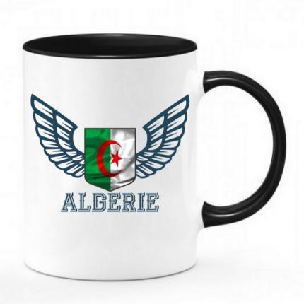 MUG bicolor Algérie couronne de laurier + embleme noir & blanc