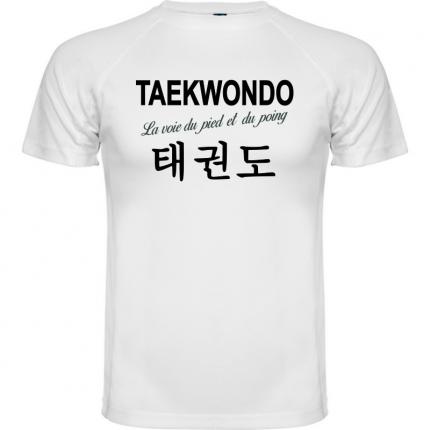 T-shirt taekwondo   La voie du pied et du poing  Tshirt taekwondoïste
