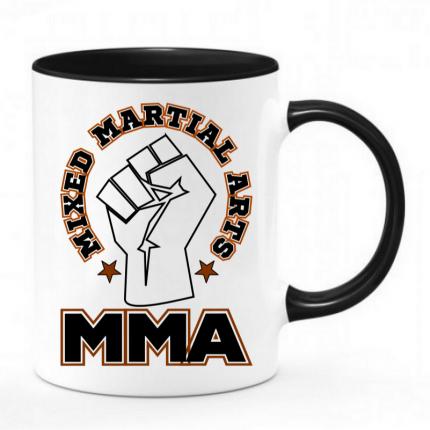 Mug  en céramique THEME: MMA sport free fight noir & blanc