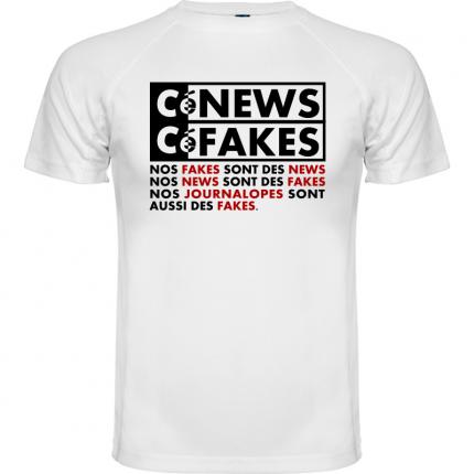 T-shirt C NEWS media fake mensonges journaliste couleur blanc