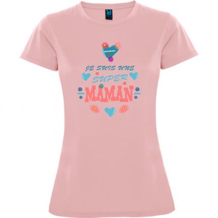 T-shirt - Je suis une super maman - tfr-800-10007 tee shirt femme rose
