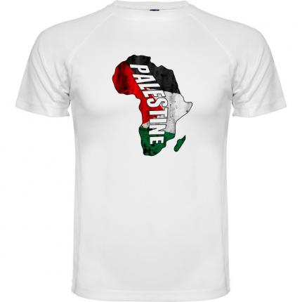 T-SHIRT HOMME AFRICANO-PALESTINIEN TEE SHIRT AFRIQUE PALESTINE blanc