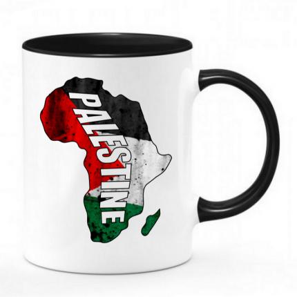 MUG BICOLOR AFRIQUE PALESTINE - noir & blanc