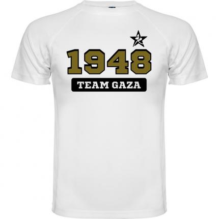 t-shirt homme palestine blanc Team Gaza 1948 TM-800-4154