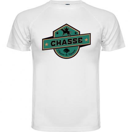 T-shirt homme blanc chasse et nature tm-800-10004