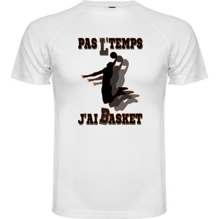 Basketball TEE SHIRT hommePAS L TEMPS J AI BASKET blanc