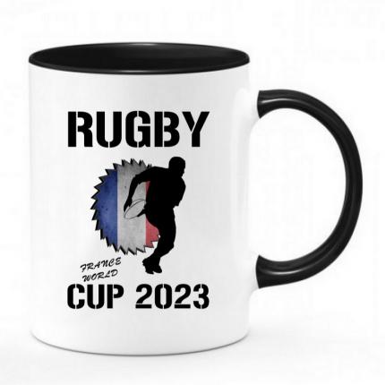 Mug rugby bicolor noir et blanc rugby cup 2023 mn-800d-t10811