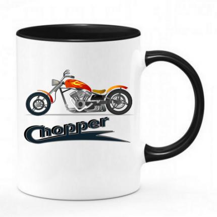 Chope mug tasse moto style chopper noir et blanc