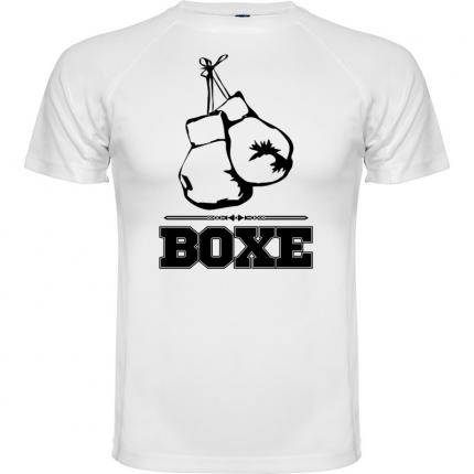 T-shirt boxeur blanc gant de boxe 3 tm-800-4546