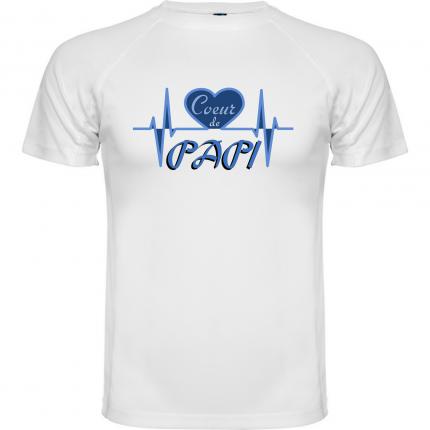 T-shirt thème la famille COEUR DE PAPI - Un tshirt pour ton grand-père