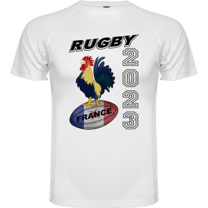 T-shirt blanc RUGBY FRANCE 2023 | Tee shirt coupe du monde de rugby 2023
