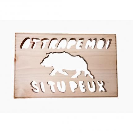 plaque decorative chasse et chasseur et sanglier gf